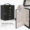 Jewelry Box Organizer Functional Leather Jewelry Storage Case for Women Girls Ring Necklace Earring Bracelet Holder Organizer with Mirror Black